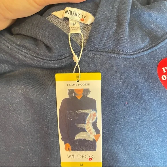 ❌SOLD❌NWT WILDFOX Hadley Blue Tie-Dye Pullover Hoodie - Picture 9 of 12